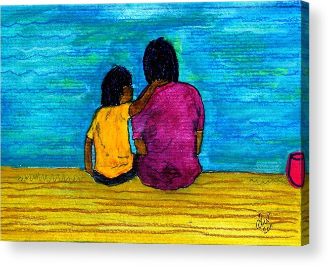 Greeting Cards Acrylic Print featuring the painting I Got You by Angela L Walker