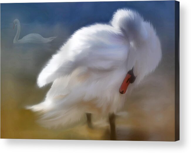 Waterfowl Acrylic Print featuring the painting I Saw You in a Dream by Elaine Manley