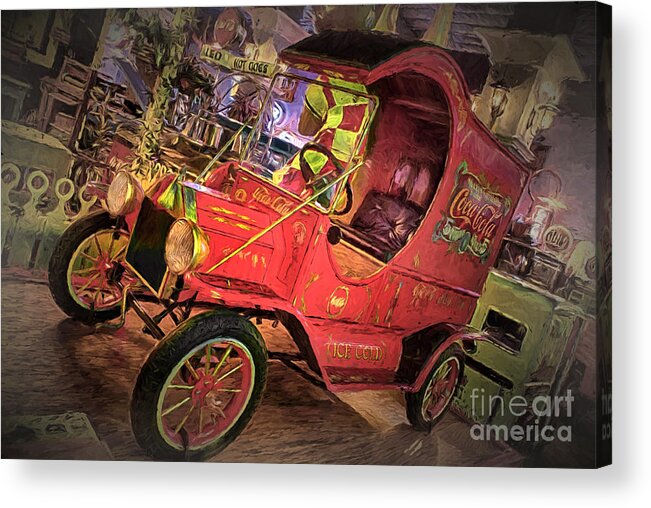 Coca Cola Acrylic Print featuring the digital art Coca Cola Truck by Georgianne Giese