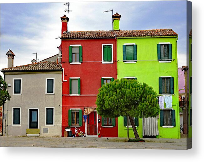 Colorful Houses Acrylic Print featuring the photograph Island Of Burano Tranquility by Rick Rosenshein
