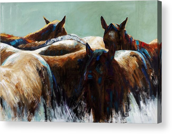 Equine Art Acrylic Print featuring the painting Its All About the Brush Stroke by Frances Marino