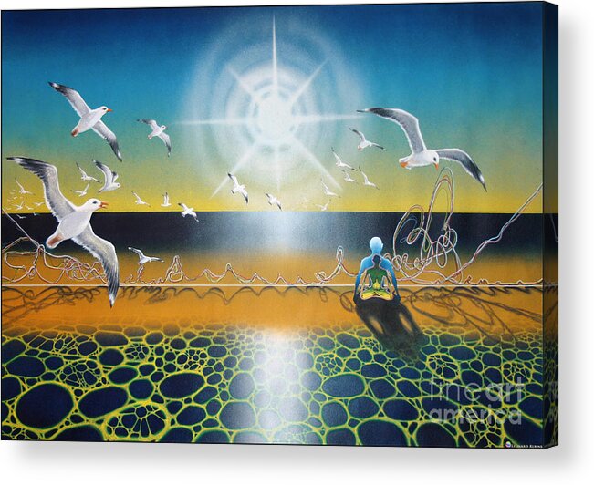 Surrealism Acrylic Print featuring the painting Johnathan by Leonard Rubins