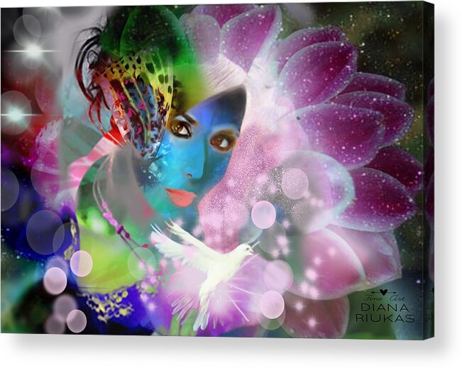 Fantasy Acrylic Print featuring the digital art La Femme Fantastique by Serenity Studio Art