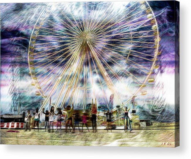  Flash Mob Acrylic Print featuring the photograph Flash Mob,K-POP, 2NE1 by Jean Francois Gil
