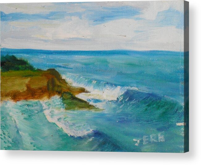 100 Paintings Acrylic Print featuring the painting La Jolla Cove 029 by Jeremy McKay