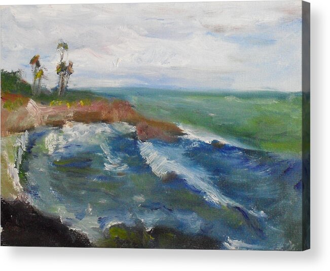 100 Paintings Acrylic Print featuring the painting La Jolla Cove 039 by Jeremy McKay