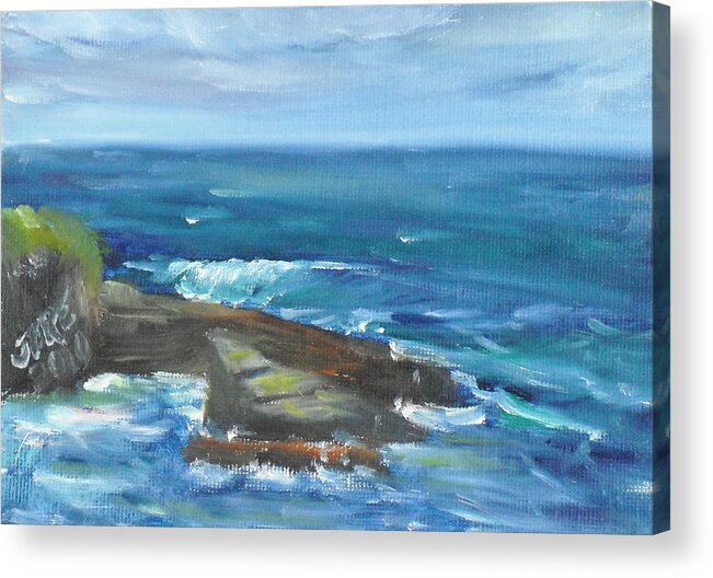 100 Paintings Acrylic Print featuring the painting La Jolla Cove 060 by Jeremy McKay