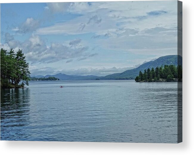 Lake Acrylic Print featuring the photograph Lake George Kayaker by Russel Considine