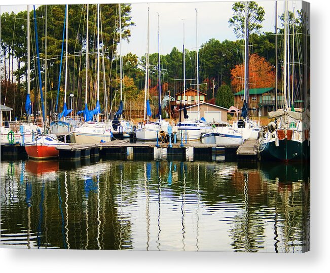 Sailboats Acrylic Print featuring the photograph Lake Guntersville Alabama Sailboats by Kathy Clark