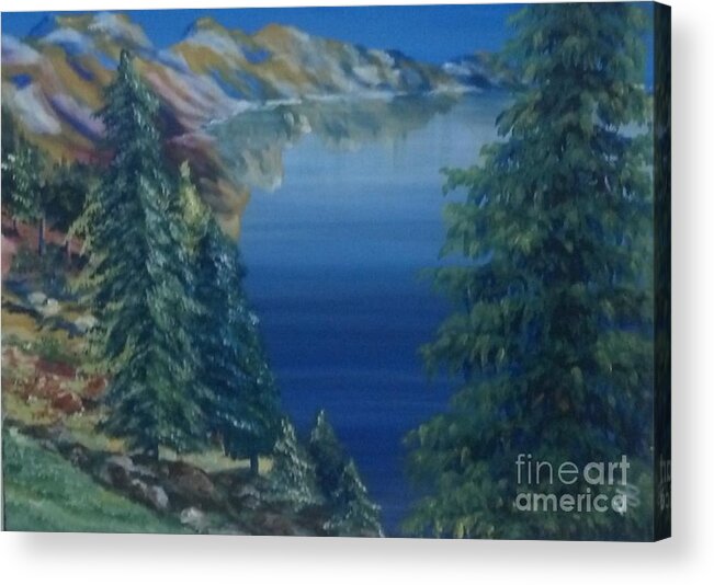 Lake Acrylic Print featuring the painting Lake by Saundra Johnson