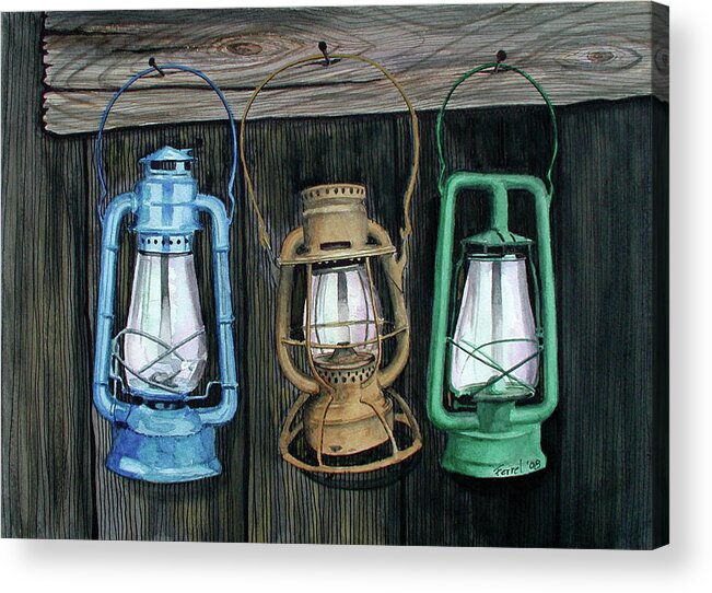 Lanterns Acrylic Print featuring the painting Lanterns by Ferrel Cordle