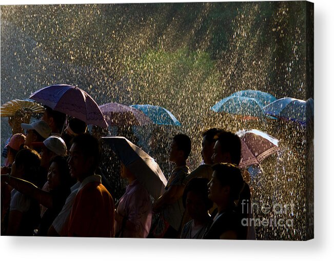 Rain Acrylic Print featuring the photograph Laughter in the Rain by Venetta Archer