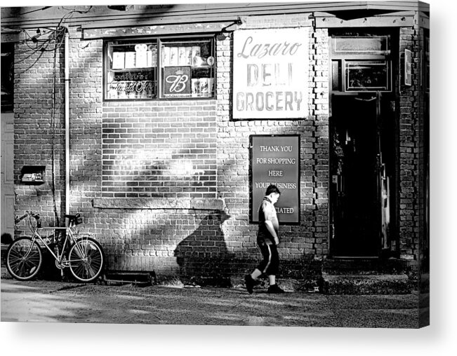 Black And White Acrylic Print featuring the photograph Lazaro Deli by Diana Angstadt