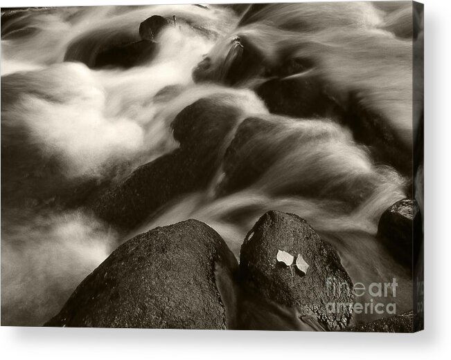 Waterfall Acrylic Print featuring the photograph Leaves and Waterfall by Timothy Johnson