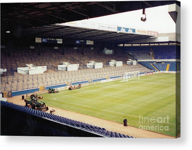 Leeds United Acrylic Print featuring the photograph Leeds - Elland Road - The Kop 3 - 1993 by Legendary Football Grounds