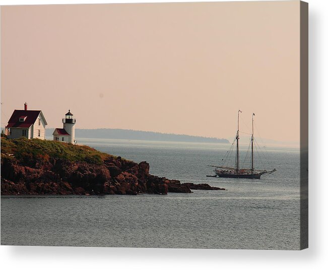 Seascape Acrylic Print featuring the photograph Lewis R French At The Curtis Island Lighthouse by Doug Mills