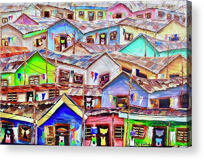 Africa Acrylic Print featuring the painting Life Goes On by Nii Samuel