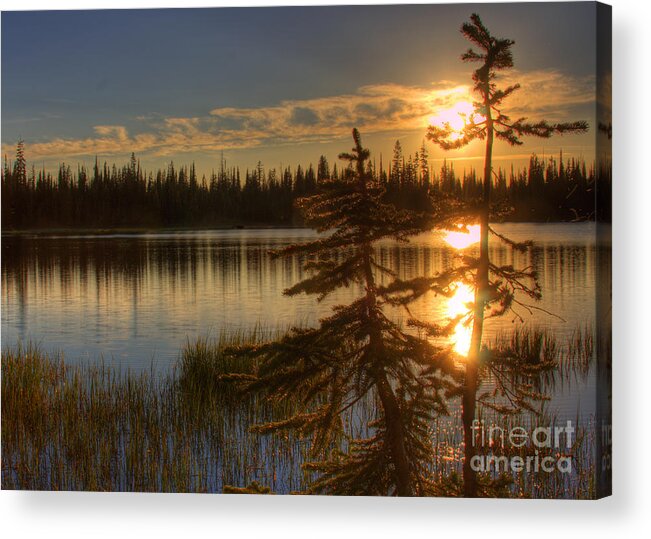 Lily Lake Acrylic Print featuring the photograph Lily Lake Sunset 1 by Katie LaSalle-Lowery