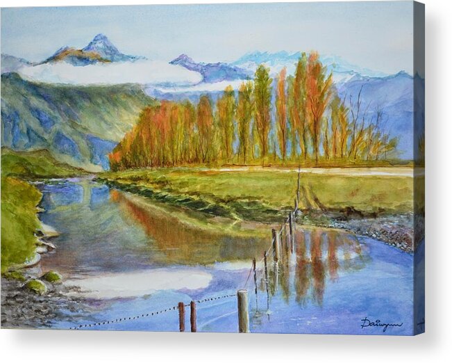 Alps Acrylic Print featuring the painting Long White Cloud by Dai Wynn