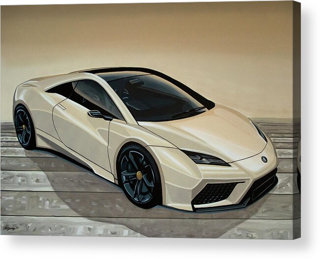 Lotus Acrylic Print featuring the painting Lotus Esprit 2014 Painting by Paul Meijering