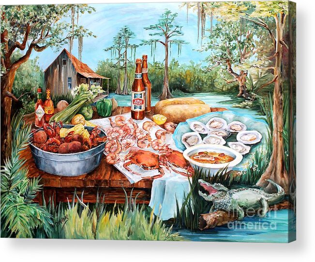 Louisiana Acrylic Print featuring the painting Louisiana Feast by Diane Millsap
