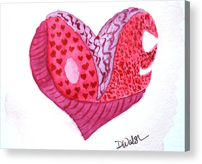 Love Acrylic Print featuring the painting Love Heart by Donna Walsh