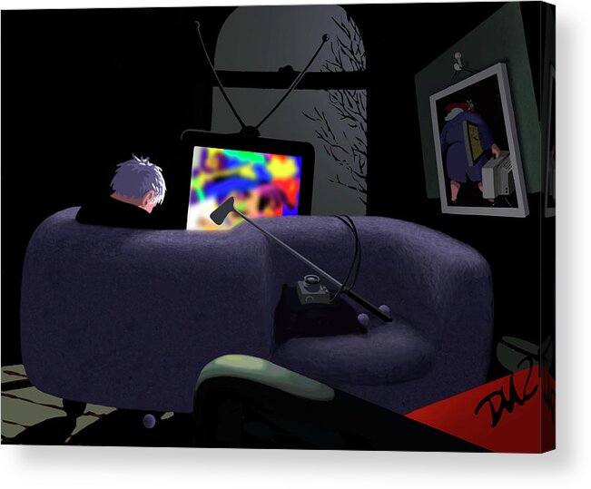 People Acrylic Print featuring the digital art Love Seat by Tom Dickson