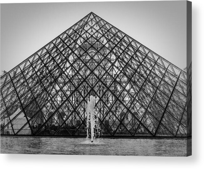 Architecture Acrylic Print featuring the photograph Louvre Pyramid Paris by Adam Rainoff