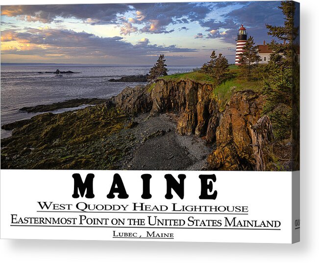 Maine Bold Coast Sentinal Acrylic Print featuring the photograph Maine Bold Coast Sentinal by Marty Saccone