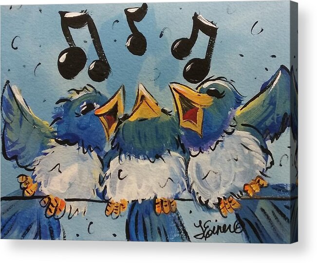 Bird Acrylic Print featuring the painting Make a Joyful Noise by Terri Einer