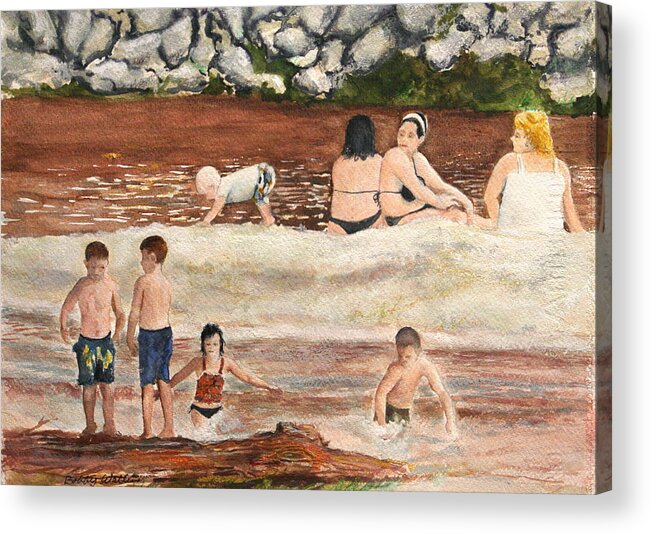 Swimming Acrylic Print featuring the painting Mamas watchin you by Bobby Walters