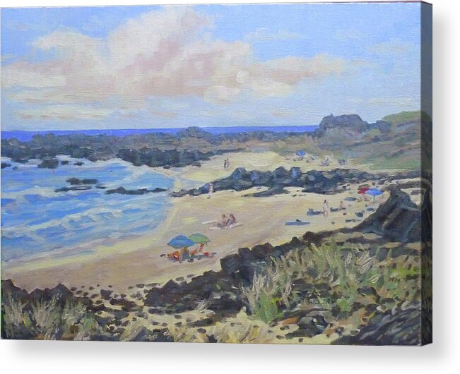 Beach Acrylic Print featuring the painting Manini Beach View by Stan Chraminski