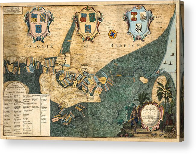 Map Of Guyana Acrylic Print featuring the photograph Map Of Guyana 1725 by Andrew Fare