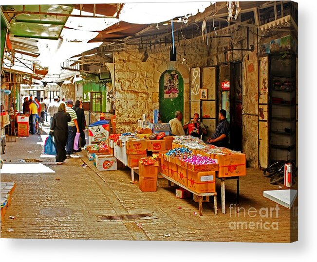 Market Acrylic Print featuring the photograph Market in Hebron 3 by David Birchall