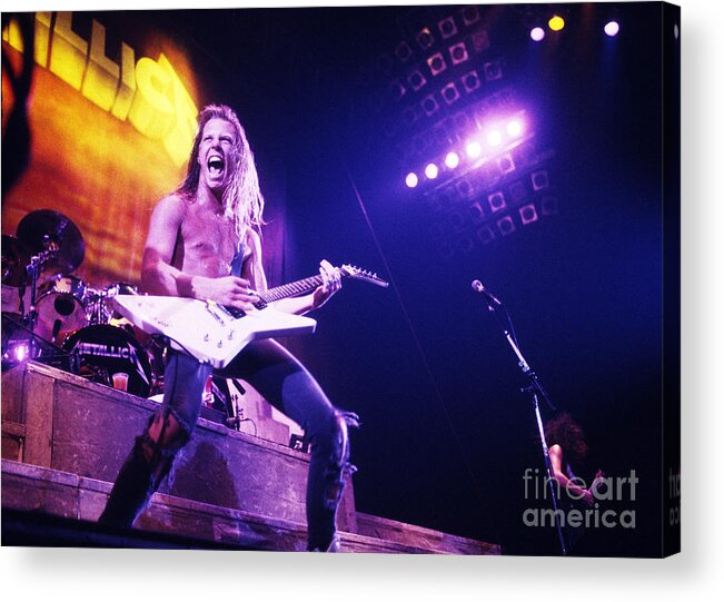 Rock And Roll Acrylic Print featuring the photograph Metallica 1986 James Hetfield by Chris Walter