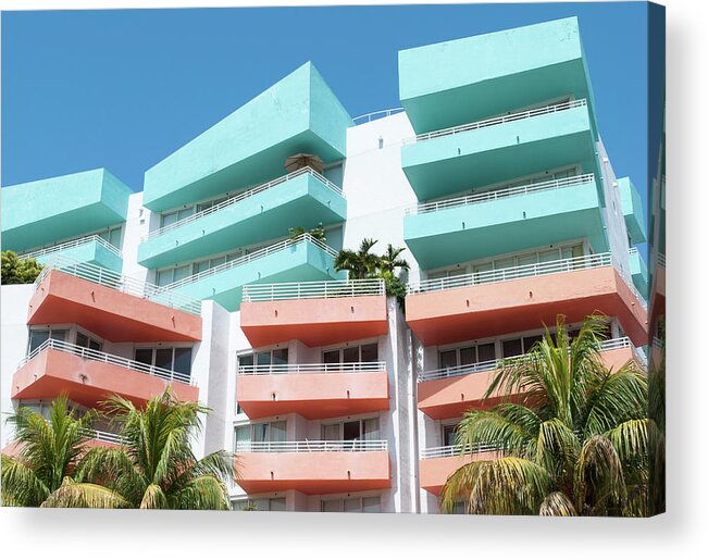 Building Acrylic Print featuring the photograph Miami Beach Colors by Ramunas Bruzas