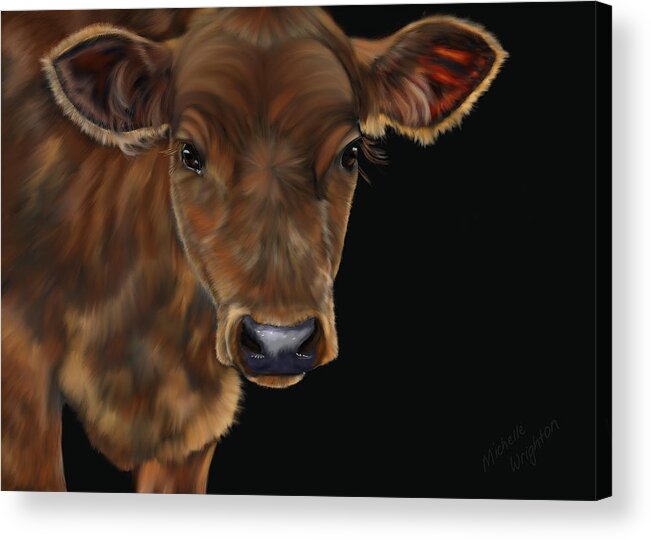 Cow Art Canvas Prints Acrylic Print featuring the painting Milo by Michelle Wrighton