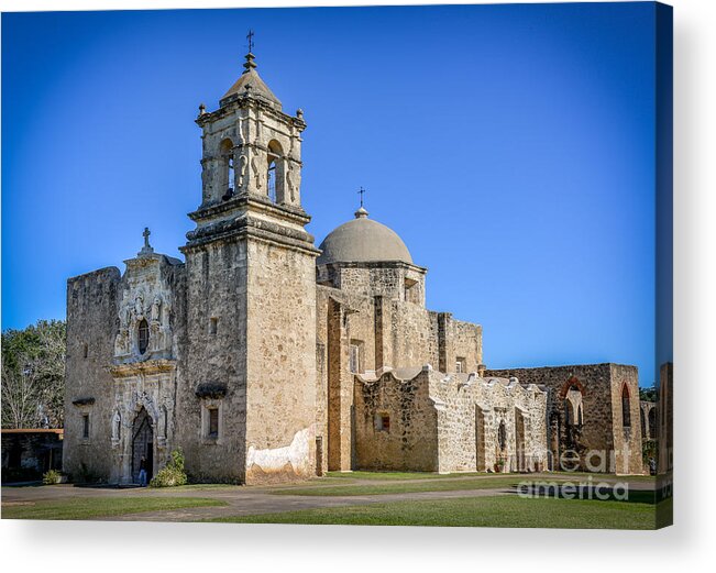 Mission Acrylic Print featuring the pyrography Mission San Jose by David Meznarich