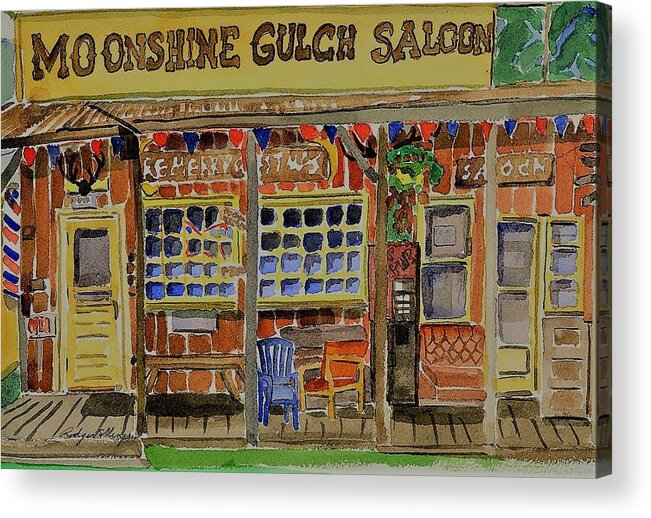Moonshine Gulch Acrylic Print featuring the painting Moonshine Gulch by Rodger Ellingson