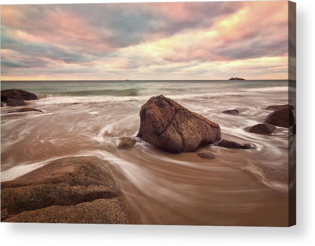 Singing Beach Acrylic Print featuring the photograph Morning Glow Singing Beach MA by Michael Hubley