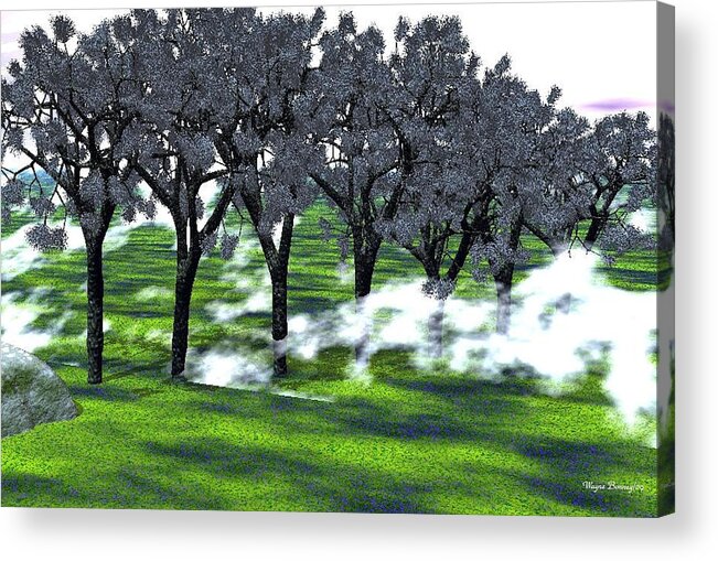Trees Acrylic Print featuring the painting Morning Mist by Wayne Bonney