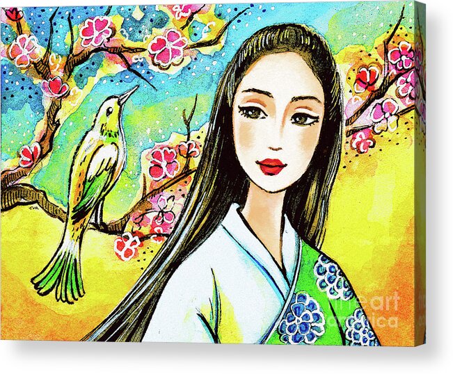 Asian Woman Acrylic Print featuring the painting Morning Spring by Eva Campbell