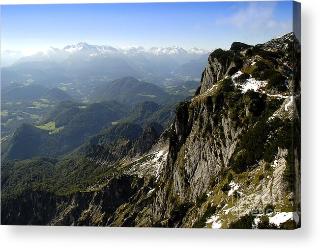 Austria Acrylic Print featuring the photograph On top of the Untersberg by Brenda Kean