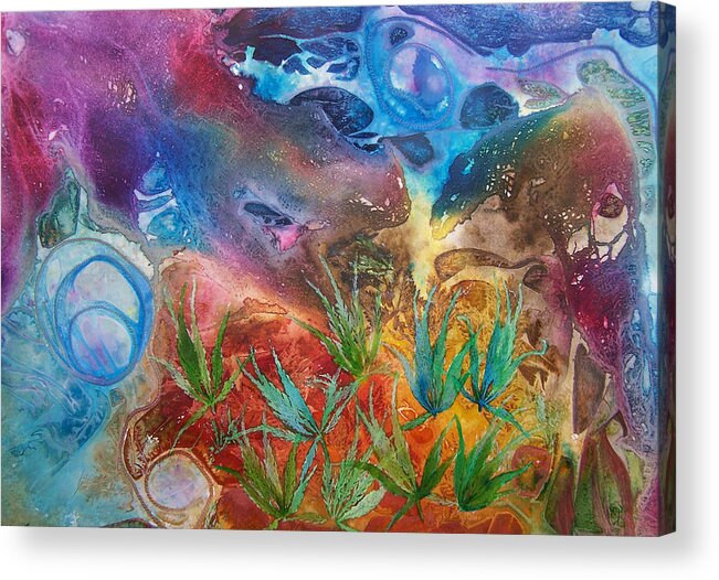Mixed Media Acrylic Print featuring the painting Mysteries of the Ocean by Vijay Sharon Govender