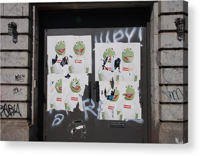 Kermit The Frog Acrylic Print featuring the photograph N Y C Kermit by Rob Hans