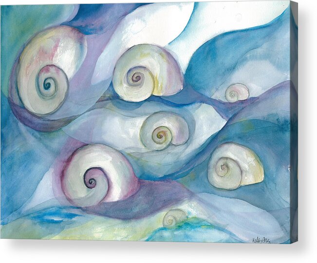 Nautilus Acrylic Print featuring the painting Nautilus Abstract by Kelly Perez