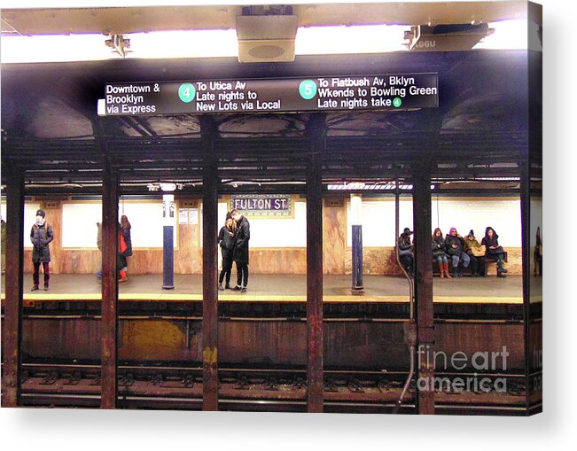  Acrylic Print featuring the digital art New York Subway by Darcy Dietrich