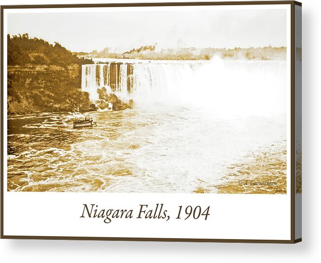 Landmark Acrylic Print featuring the photograph Niagara Falls Ferry Boat, 1904, Vintage Photograph by A Macarthur Gurmankin
