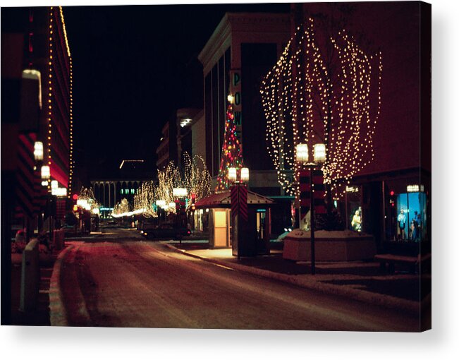 Book Work Acrylic Print featuring the photograph Nicollet Mall Christmas by Mike Evangelist
