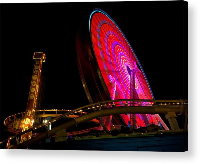 Ferris Wheel Acrylic Print featuring the photograph Night light by Thanh Thuy Nguyen